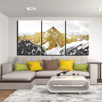 Platno Slike Wall Art Plakat Okvir 3 Kos Povzetek gorskih Slike Doma Dekor