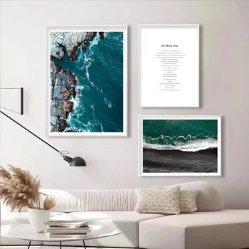 Plaža S Pogledom Na Modro Morje, Dnevna Soba, Spalnica Vhod Dekoracijo Slikarstvo Sodobno Sliko Umetnosti Steno Platno Motivacijski Plakat