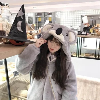Pliš jakna ženske 2020 jeseni, pozimi novi Japonski mehko dekle srčkan koala uho hooded suknjič študent debele kosmate dekle jakna