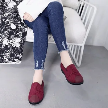 Plus Velikost 35-43 Ženske Stanovanj čevlji Loafers Candy Barve Zdrsne na Ravno Čevlji Udoben Ženski čevelj