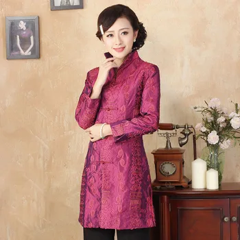 Plus Velikost 5XL Kitajski plašč Klasične Ženske Podaljšali Jakno Plašč Orientalske Ženske Vrhnja oblačila 2019 Nov Večer Stranka Suknji