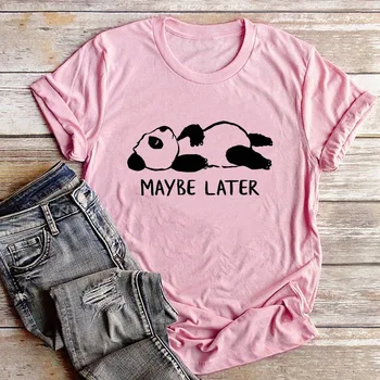 Plus Velikost S-5XL Novo Lepo Panda Pismo Print Majica s kratkimi rokavi Ženske, Bombaž O Vratu Kratek Rokav Poletje T-Shirt Vrhovi Priložnostne Majice