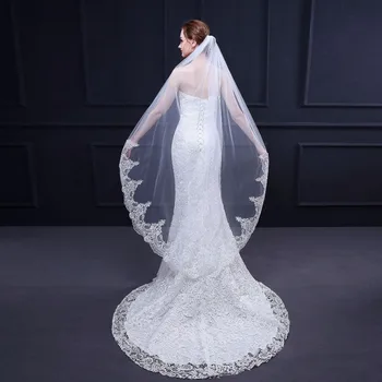 Poceni Poročni Dodatki veils velo de novia 1.5 metrov z škarje Til Poročni Veil Poročni Veil, ki je Na Zalogi