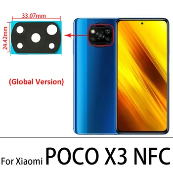 Poco X3 Zadaj Kamero Nazaj Steklo Objektiv Nadomestnih Delov Za Xiaomi POCO X3 NFC Globalni Različici Mobilni Telefon Popravila
