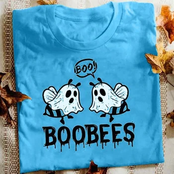 Poletje Moda Halloween Boobees Tiskanja Priložnostne Vrh Bombaž Krog Vratu T-Shirt Kratek Rokav horor darilo smešno tees letnik umetnosti vrhovi