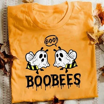 Poletje Moda Halloween Boobees Tiskanja Priložnostne Vrh Bombaž Krog Vratu T-Shirt Kratek Rokav horor darilo smešno tees letnik umetnosti vrhovi