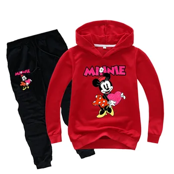 Pomlad Jesen Otrok Kompleti Oblačil Baby Boy Girl Mickey Miške Minnie Hoodies Majica+Hlače 2 Kos Oblačila, Otroci Obleke Obleke
