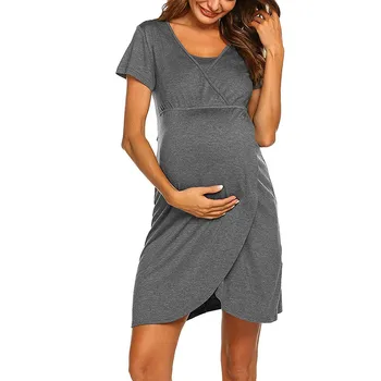 Porodniški Noseča Obleke Nego Otroka vestidos Ženske Noseča Porodniškega Trak Tunika Dojenje Poletje Porodniškega Obleko