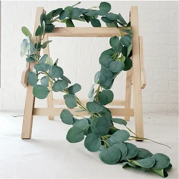 Poroka Dekoracija Umetne Rastline Eucalyptus Green Trto Rattan, Umetni Ponaredek Rastline Ivy Venec Stenski Dekor Vertikalni Vrt
