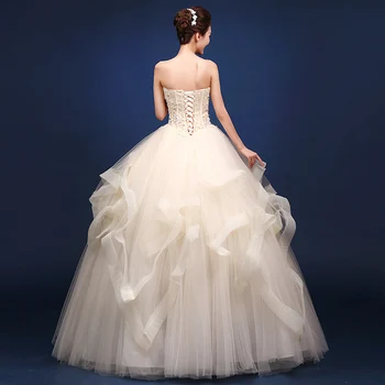 Poročne Obleke 2021 Elegantno Brez Naramnic Čipke Žogo Obleke Princess Letnik Poročne Obleke Po Meri Velikost 4 Barve Poročno Obleko