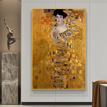 Portret Adele Bloch Gustav Klimt, Ki Jih Oljnih Slik Tisk Na Platno Umetnosti Plakatov In Fotografij Znanih Wall Art Slike Cuadros