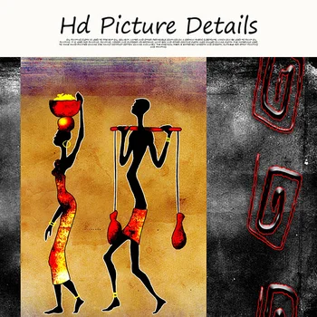 Povzetek Afriška Ženska Človek Dela Slika Oljna slika na Platnu Plakatov in Fotografij Cuadros Umetnosti na Steni Sliko za dnevno Sobo