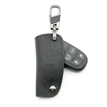 Pravega Usnja avto ključ kritje primera keychain protector za jeep grand cherokee chrysler 300c renegade 2/3/4/5 gumbi za fiat