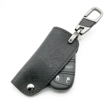 Pravega Usnja avto ključ kritje primera keychain protector za jeep grand cherokee chrysler 300c renegade 2/3/4/5 gumbi za fiat