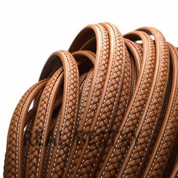 PRAVI XY 1m/lot 12*6 mm ravno široko pleteni kabel za zapestnice, zaradi česar ravno pleteni usnjene vrvice široko usnjene vrvice za zapestnico