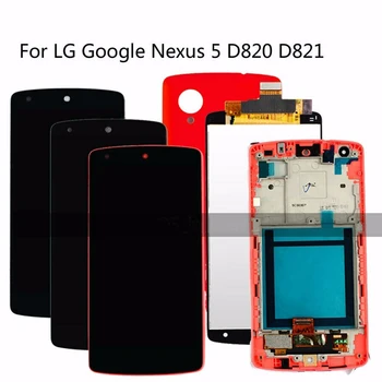 Preizkušen LCD za LG Google Nexus 5 D820 D821 Dotik, Računalnike LCD-Zaslon Skupščine Okvir Zamenjava