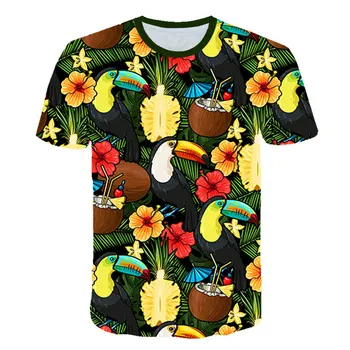 Prelep cvet Natisniti T-Shirt Za Fante In Dekleta Poletje Tees Quick Dry 3D TShirts Moda Cvetlični Hawaiian Vrhovi Priložnostne Tees