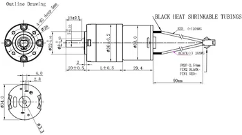 Premer 36 mm Kroglični ležaj brushless planetarni DC prestavi motor s trajnim magnetom Z SM-2PIN terminal 24V 12V CW/CCW DIY MOTORNIH