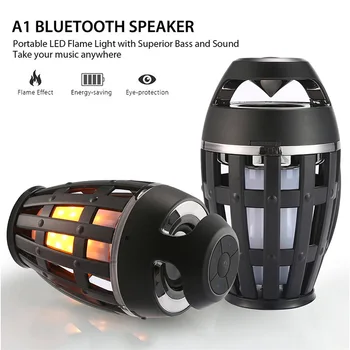 Prenosna Led Plamen Luči Bluetooth Zvočnik Zunanji Vzdušje Louderspeaker Stereo Zvočnik Za Kampiranje Doma Stranka Ideja Za Darilo