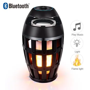 Prenosna Led Plamen Luči Bluetooth Zvočnik Zunanji Vzdušje Louderspeaker Stereo Zvočnik Za Kampiranje Doma Stranka Ideja Za Darilo