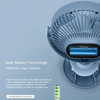 Prenosni Mini Posnetek Ventilator USB Polnjenje 2000 mAh Baterija Upravlja 360 Vrtenja Ventilatorja za vsako. dormitorij Baby Avto