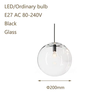 Preprosto moderno stekleno kroglo obesek svetlobe LED E27 art deco Evropi visečo svetilko z 8 slogi spalnica, kuhinja restavracija salonu