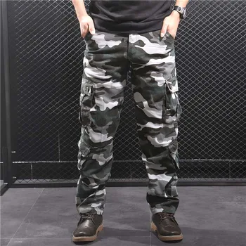 Prikrivanje Moške Cargo Hlače Moški Priložnostne Camo Multi Žepi Vojaško Taktično Hlače Hip Hop Joggers Ulične Pantalon Homme