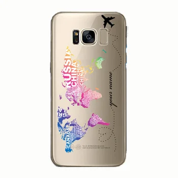 Prilagojeno Besedilo po Meri Ime Zemljevidu Sveta Mehko Telefon Ohišje Za Samsung Galaxy Note 20 9 10 S20 S21 FE Ultra S9 S10 Plus A71 Lite