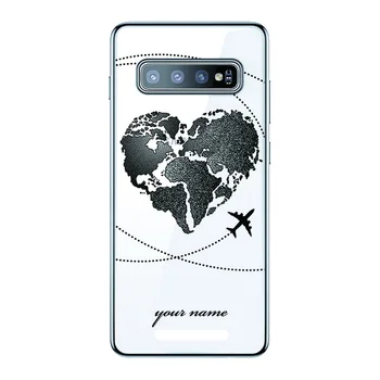 Prilagojeno Besedilo po Meri Ime Zemljevidu Sveta Mehko Telefon Ohišje Za Samsung Galaxy Note 20 9 10 S20 S21 FE Ultra S9 S10 Plus A71 Lite