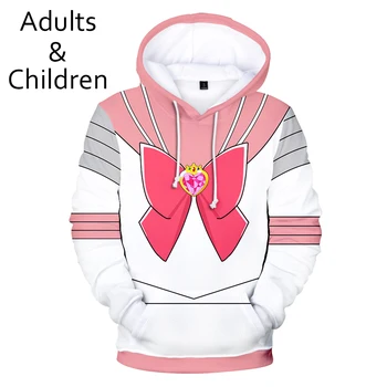 Priljubljena Jeseni 3D Sailor Moon Znak Kostum Hoodies Moški Ženske Hoodie Otroci Majica 3D Sailor Moon fantje dekleta puloverji