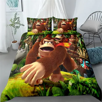 Priljubljena opica kong stikalo igro posteljnina nastavite eno twin dvojno kraljica kralj cal king size posteljo posteljnina nabor