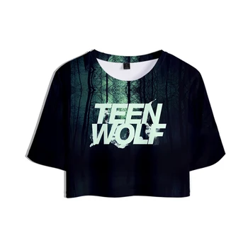 Priljubljene TV serije teen wolf priložnostne obleko ženske dvodelne poletje hlače + kratka sleeved majica s kratkimi rokavi top dekle ulica modnih oblačil