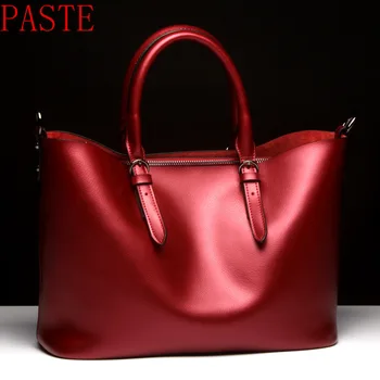 Primerna velikost 32 cm * 25 cm * 15 cm pravega usnja ženske ramo torbe / barva črna, rjava, rdeča , srebrna,brezplačna dostava