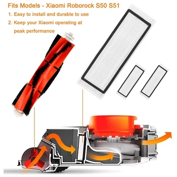 Primerna za XIAOMI Robot sesalnik Accessory Kit, Robot Roborock S50 S51 Nadomestni Deli, Orodje, Oprema