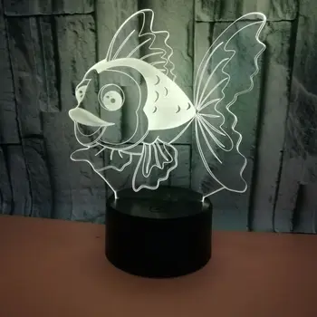 Proizvajalci Neposredno Prodajo Rib 3d Led Noč Namizno Svetilko ob Postelji Učenje Razsvetljava Okrasni Creative 3d namizne Svetilke