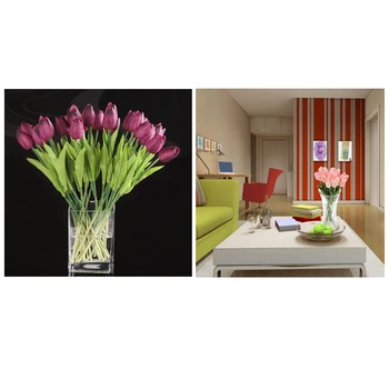 Promocija! 40 Kos Umetne Tulipanov Simulacije Cvetje za Sobi Doma Stranka Poročni Dekoracijo , 20 Kos Vijolično & 20 Kos Roza