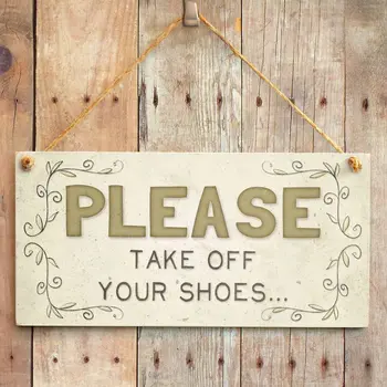 Prosimo, da Izključite Vaše Čevlje Lep Dom Opremo Plaketo za Odstranjevanje Čevlji na Vrata