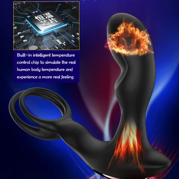 Prostate massager Silikona z brezžičnim daljinskim ogrevanjem smart moški vibrator analni čep na Modih masaža Gay obrabe vibrator