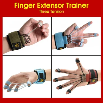 Prst Gripper Moč Trener Extensor Vaditelj Prst Fleksije In Razširitev Napravi za Usposabljanje Z Odpornost Band 20/40/60 lbs