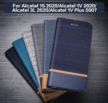 PU Usnje Denarnice Primeru Za Alcatel 1S 2020 1V 2020 3L 2020 Primeru Telefon Za Alcatel 1V Plus 5007 Primeru Mehke Silikonske Zadnji Pokrovček