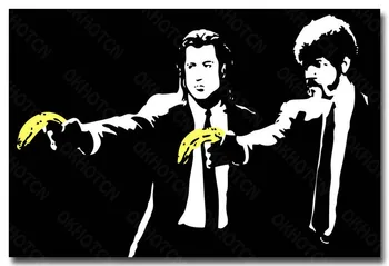 Pulp Fiction Banane Smešno Film Platno Plakat Črno-Belo Art Dekorativno Slikarstvo In Fotografijo, Dnevna Soba Dekoracijo Doma