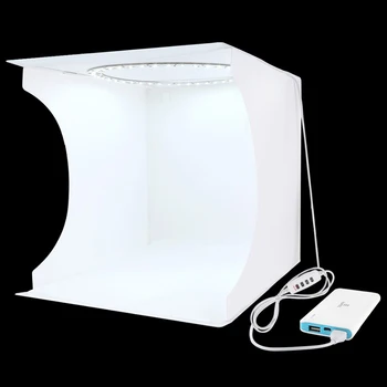 PULUZ 30 cm Mini Zložljive Foto Studio Fotografija Lahka, Mehka Polje Studio za Fotografiranje Z LED Ring & 6 Barvno Kulise Kit