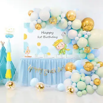 QIFU Macaron Kovinski Ballon Verige Nabor Happy Birthday Balon svate Dobave Baby Tuš 1. Rojstni dan Otroci Dekor