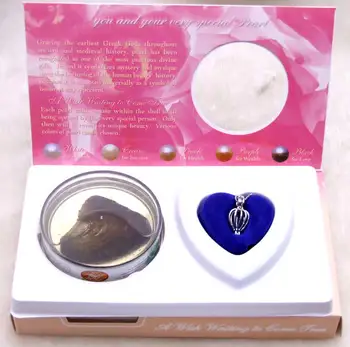 Qingmos Želijo Pearl 7 Škatel, Ljubezen Srce Kletko Imetnik Chokers Ogrlica za Ženske Z Obeski Biserna Ogrlica, ki Ostrig Gift Box-3621