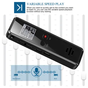 QZT Digitalni Diktafon Dictaphone Prenosne Avdio Snemalnik Profesionalni MP3 Predvajalnik Zvoka, Naprave za Snemanje Mini Snemalnik