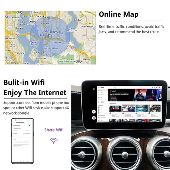Radio Carplay nadgradnja Android Samodejno predvajanje Za Mercedes Benz G Razred 2018 - 2020 Apple Brezžična Avto Multimedijski Predvajalnik Ogledalo Povezavo