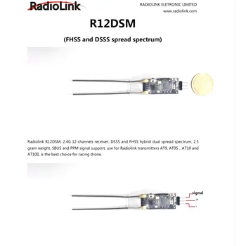 Radiolink R12DSM 2.4 G 12 Kanalov Sprejemnik za Radiolink Oddajnikov AT9 AT9S AT10 AT10II Radio