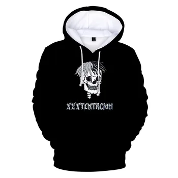 Rapper XXX Tentacion XXXTentacion 3D Hoodies Moški/fantje Puloverju Sprednji Žep Ulične Bombaž Majica Hip Hop Vrhnja oblačila