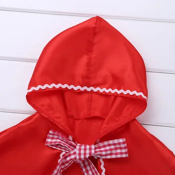 Rdeča Otroci Dekleta Hooded Plašč Cape Halloween Cosplay Stranka Kostum Obleko Gor Hooded Plašč Baby Malo Dekleta Red Riding Hood