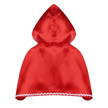 Rdeča Otroci Dekleta Hooded Plašč Cape Halloween Cosplay Stranka Kostum Obleko Gor Hooded Plašč Baby Malo Dekleta Red Riding Hood